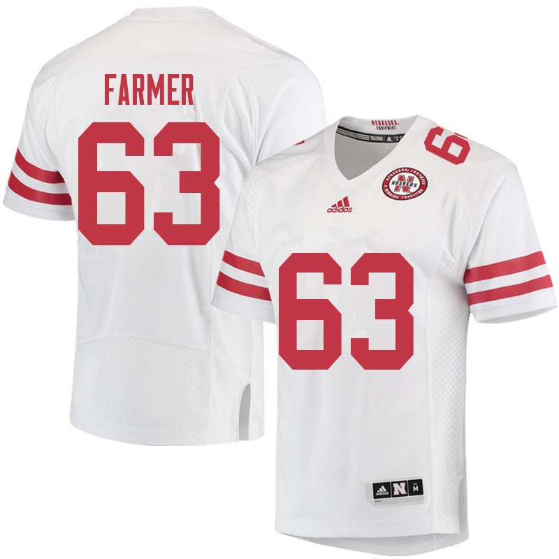 Men #63 Tanner Farmer Nebraska Cornhuskers College Football Jerseys Sale-White - Click Image to Close